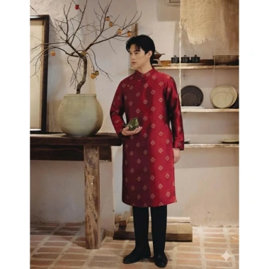 Áo dài cách tân nam đẹp tapta dệt 2 mặt, phom đứng, giá sỉ 377.000 VND 6 Áo dài cách tân nam đẹp tapta dệt 2 mặt, phom đứng, giá sỉ 377.000 VND 6