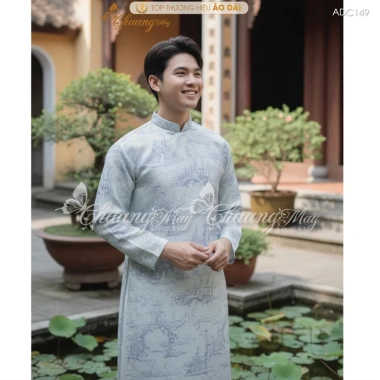 Áo dài cách tân nam gấm Chaang ADC149 - May sẵn, đẹp cho tiệc cưới, lễ Tết, chụp hình