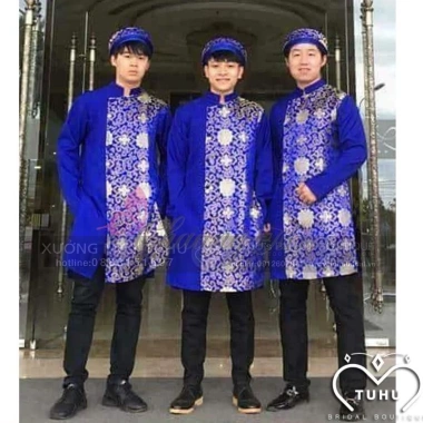 Áo dài cách tân nam gấm Chaang ADC149 - May sẵn, đẹp cho tiệc cưới, lễ Tết, chụp hình