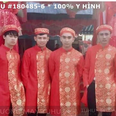 Áo dài cách tân nam gấm Chaang ADC149 - May sẵn, đẹp cho tiệc cưới, lễ Tết, chụp hình