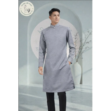 Áo Dài Cách Tân Nam Gấm Vân Nổi Lộc Phát - 600k, Giảm 500k, Sang Trọng