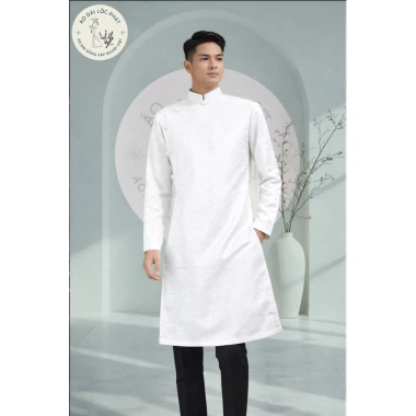 Áo Dài Cách Tân Nam Gấm Vân Nổi Lộc Phát - 600k, Giảm 500k, Sang Trọng