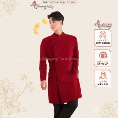 Áo dài cách tân nam nhung CHAANG màu đỏ đô xanh, phù hợp tiệc cưới lễ tết, độc đáo, may sẵn – áo dài truyền thống ADC147 đẹp giá ưu đãi 460,589₫ 2