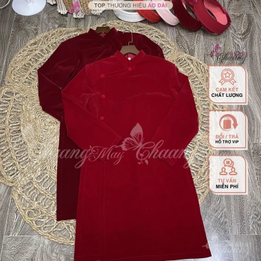 Áo dài cách tân nam nhung CHAANG màu đỏ đô xanh, phù hợp tiệc cưới lễ tết, độc đáo, may sẵn – áo dài truyền thống ADC147 đẹp giá ưu đãi 460,589₫ 6