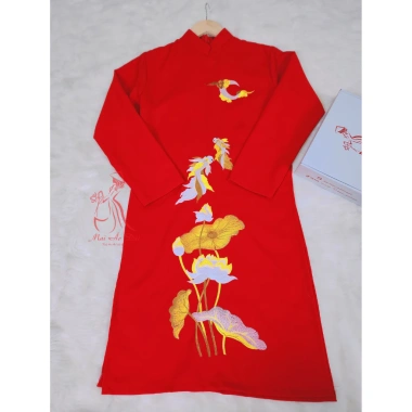 Áo dài cách tân nam truyền thống thêu hoa sen vàng - Hoàng Mai, size 50-105kg, giảm giá 399.000₫, phong cách sang trọng