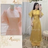 Áo Dài Cách Tân Nữ Cổ Vuông Tay Bèo Cánh Thiên Lụa Tơ Óng Hồng Đỏ 4 Tà Dự Tiệc Lễ Tết Giá 438.786 VND 2