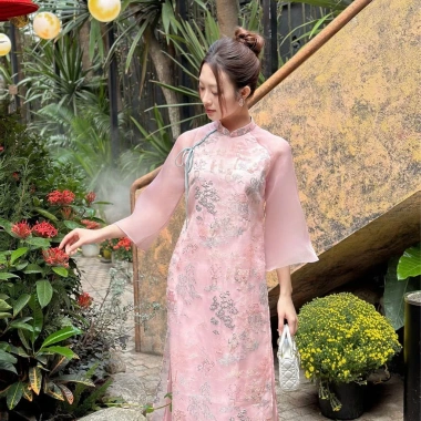 Áo Dài Cách Tân Nữ Dáng Suông 4 Tà LT001 Thêu Sang Trọng Mặc Tết Giá Ưu Đãi 399.000 VND