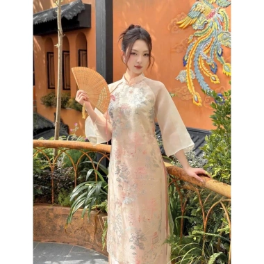 Áo Dài Cách Tân Nữ Dáng Suông 4 Tà LT001 Thêu Sang Trọng Mặc Tết Giá Ưu Đãi 399.000 VND