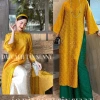 Áo dài cách tân nữ dáng suông chất gấm niên hoa – Độc đáo, sang trọng, đẹp, thiết kế tinh tế, phù hợp lễ tết, chụp hình – Giá 169k