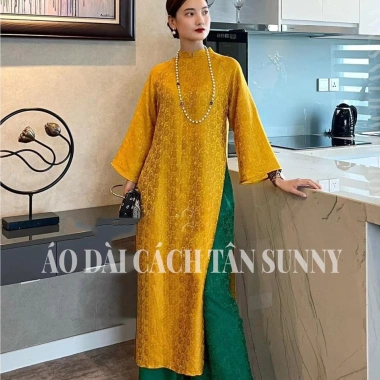 Áo dài cách tân nữ dáng suông chất gấm niên hoa – Độc đáo, sang trọng, đẹp, thiết kế tinh tế, phù hợp lễ tết, chụp hình – Giá 169k