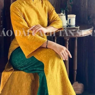 Áo dài cách tân nữ dáng suông chất gấm niên hoa – Độc đáo, sang trọng, đẹp, thiết kế tinh tế, phù hợp lễ tết, chụp hình – Giá 169k
