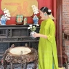 Áo dài cách tân nữ dáng suông chất gấm niên hoa – Độc đáo, sang trọng, đẹp, thiết kế tinh tế, phù hợp lễ tết, chụp hình – Giá 169k 5