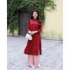 Áo dài cách tân nữ tết mấn ngọc nhung lụa – truyền thống, giá 255k, chất liệu mềm mại 2