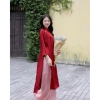 Áo dài cách tân nữ tết mấn ngọc nhung lụa – truyền thống, giá 255k, chất liệu mềm mại 6