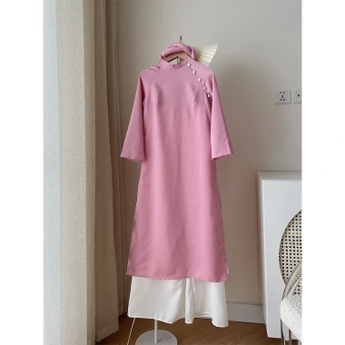 Áo dài cách tân nữ tết mấn ngọc nhung lụa – truyền thống, giá 255k, chất liệu mềm mại