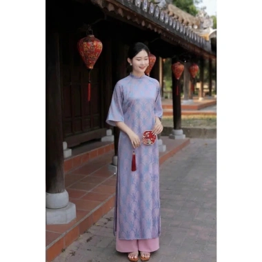 Áo dài cách tân suông Thọ Rơi gấm tơ tằm mềm rủ, chụp ảnh, lễ tết, cưới hỏi – 126k