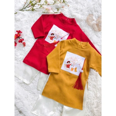 Áo dài cách tân Tết 2.026 họa tiết em bé bên cây Mai cho bé 8‑28kg - Giá ưu đãi 109k, thiết kế hiện đại, thoáng mát, phù hợp cả bé trai và bé gái 4 Áo dài cách tân Tết 2.026 họa tiết em bé bên cây Mai cho bé 8‑28kg - Giá ưu đãi 109k, thiết kế hiện đại, thoáng mát, phù hợp cả bé trai và bé gái 4