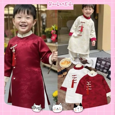 Áo dài cách tân Thiên Bảo cúc đũa N646 cho bé trai lễ tết - Không kèm quần - Đẹp mắt - Giá chỉ 109.990đ 2