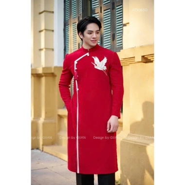 Áo dài cách tân Thiều Hoa màu đỏ tafta cao cấp, óng đẹp, chuẩn form, độc quyền thiết kế, phù hợp mọi dịp - Ưu đãi giảm giá, giá chỉ 170.000₫