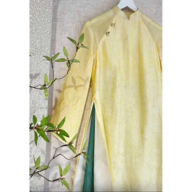 Áo dài cách tân tơ ánh kim mềm, form đẹp sang, thiết kế tinh tế - giá 160k, phù hợp Tết, tiệc, dạo phố và phong cách hiện đại, độ bền cao 4