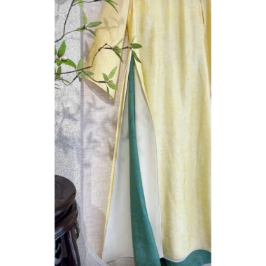 Áo dài cách tân tơ ánh kim mềm, form đẹp sang, thiết kế tinh tế - giá 160k, phù hợp Tết, tiệc, dạo phố và phong cách hiện đại, độ bền cao 5