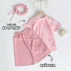 Áo dài cách tân tơ thêu hồng RIOKIDS cho bé gái 4-28kg Lễ Tết du Xuân chụp hình AD36 giá 229k 2