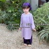Áo dài Cát Tường gấm vân hoa, quần lụa cho bé gái, Tặng Khăn Tuban, Lễ Tết 7-35kg 6
