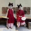 Áo dài Cát Tường mẹ & bé kèm quần hồng - Tết & Trung Thu bé gái Đậu Kids&Mom 330k