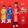 Áo dài Chippo Minh Long cách tân bé trai 7‑16 tuổi size 22‑60kg, giảm còn 285k đón Tết