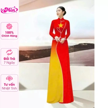Áo dài cờ đỏ sao vàng trái tim - Sẵn hàng, giảm 18% chỉ 80.000đ - Xưởng hải đăng