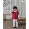 Áo Dài Cộc Tay Bé Trai BEEMO An Ngư Thêu Cá Phối Cổ Du Xuân Tết 5.401SHB 280k