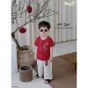 Áo Dài Cộc Tay Bé Trai BEEMO An Ngư Thêu Cá Phối Cổ Du Xuân Tết 5.401SHB 280k 3