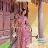 Áo dài cúc họa mi hoa nhí Chaang lụa cổ vuông tay lỡ - Thiết kế truyền thống, hoàn hảo tiệc lễ tết ADC025 94.194₫ 4