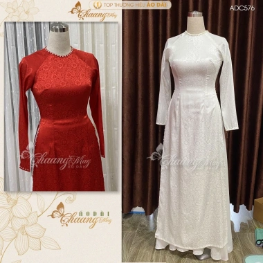 Áo dài cưới đẹp Chaang ADC576 may sẵn 4 tà cổ tròn gấm tơ cao cấp – Giá ưu đãi 458.000₫ 5 Áo dài cưới đẹp Chaang ADC576 may sẵn 4 tà cổ tròn gấm tơ cao cấp – Giá ưu đãi 458.000₫ 5