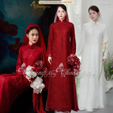 Áo dài cưới Phong Vân ADC882 lụa ren nhũ suông bầu, cô dâu và chú rể dự tiệc hỏi đẹp - 486.675₫ 7 Áo dài cưới Phong Vân ADC882 lụa ren nhũ suông bầu, cô dâu và chú rể dự tiệc hỏi đẹp - 486.675₫ 7