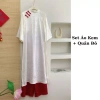 Áo dài dáng suông tay lỡ, cổ tàu rộng, cúc sò, họa tiết in chìm – chỉ 79.000₫ 10