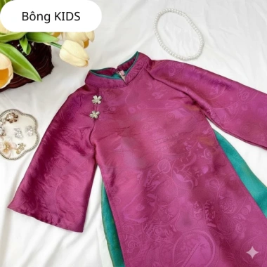 Áo dài Diệu Lam bé gái 8-35kg chất liệu tơ ánh kim cao cấp, giảm giá 350.000đ