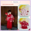 Áo dài đỏ hoa trắng cao cấp cho bé gái – Đồ Tết nổi bật, rực rỡ, giá ưu đãi 138k