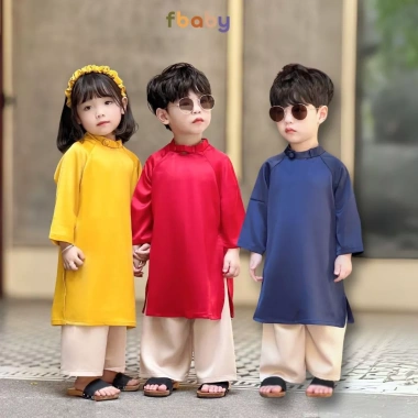 Áo Dài Fbaby trẻ em trơn cao cấp, mềm mại, phù hợp Tết, đi chơi, sự kiện - giảm 23%