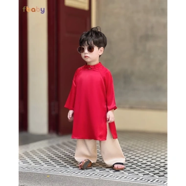 Áo Dài Fbaby trẻ em trơn cao cấp, mềm mại, phù hợp Tết, đi chơi, sự kiện - giảm 23% 4
