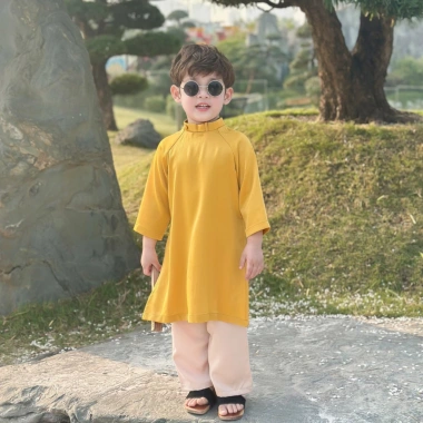 Áo Dài Fbaby trẻ em trơn cao cấp, mềm mại, phù hợp Tết, đi chơi, sự kiện - giảm 23% 8