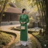 Áo Dài Gấm Ánh Kim Tết 2.026 Suông Hoa Chìm Cách Tân Tay Dài Lịch Sang Trọng 6