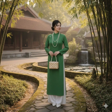 Áo Dài Gấm Ánh Kim Tết 2.026 Suông Hoa Chìm Cách Tân Tay Dài Lịch Sang Trọng 6