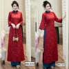 Áo dài gấm đỏ dáng ôm đa size - Thiết kế Tết 2.025, giảm giá đặc biệt 94.800₫ 10