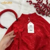 Áo dài gấm lụa 2 lớp hoa cúc đỏ A&V KIDS cho bé gái - Tết 2.026 giá 230k 6