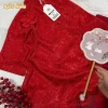 Áo dài gấm lụa 2 lớp hoa cúc đỏ A&V KIDS cho bé gái - Tết 2.026 giá 230k 9