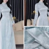 Áo dài gấm Thiên Điệp cổ cao 3cm, ít nhăn, kiểu giáng truyền thống - Giá 390.000đ 4