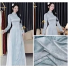 Áo dài gấm Thiên Điệp cổ cao 3cm, ít nhăn, kiểu giáng truyền thống - Giá 390.000đ 9