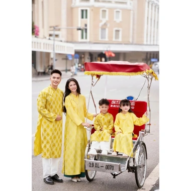 Áo Dài Gia Đình Tết 2.026 Đoàn Viên Lụa Gấm Mềm Mại Form Suông - Áo Dài Nam Phương Giá 262k