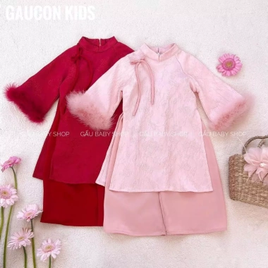 Áo dài GIAI Ý bé gái 8-30kg - Tặng bờm ngọc trai, giảm giá, chỉ 230.000đ (B131)